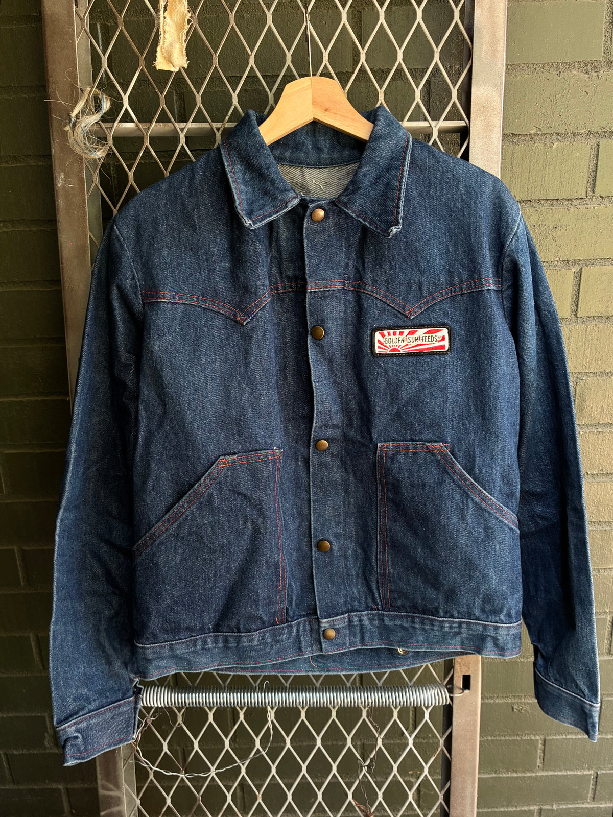 Vintage 1970s Golden Sun Feeds Western Denim Jacket