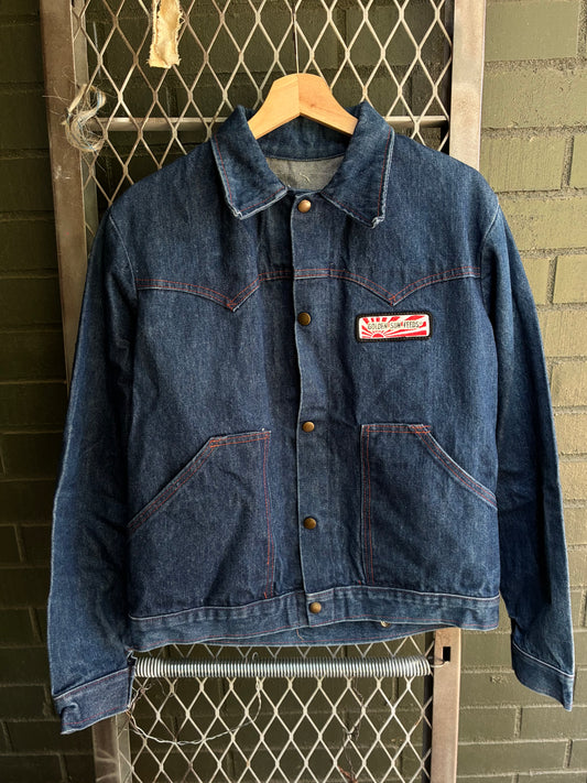 Vintage 1970s Golden Sun Feeds Western Denim Jacket