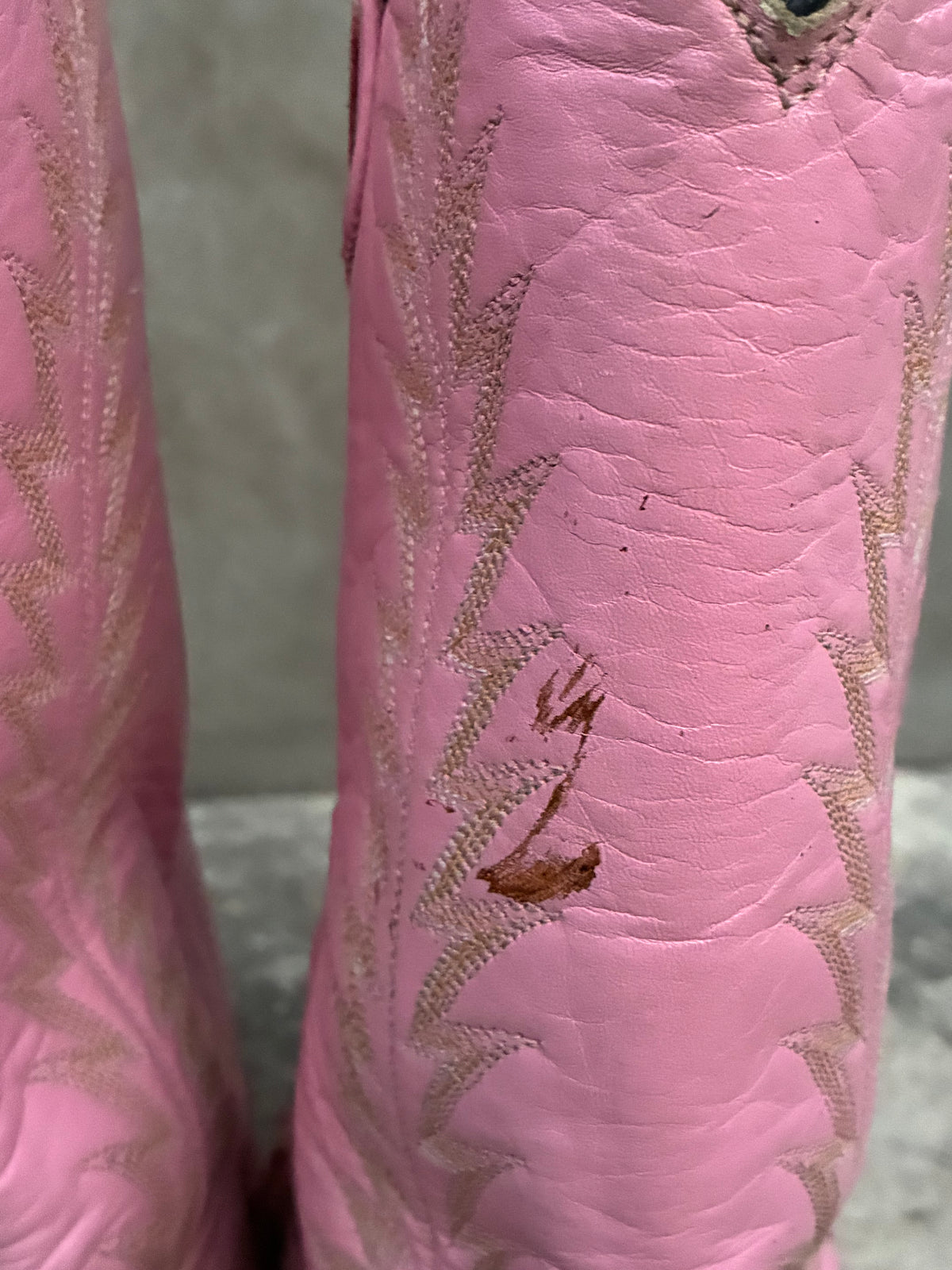 Vintage Pink Ostrich Leather Cowboy Boots