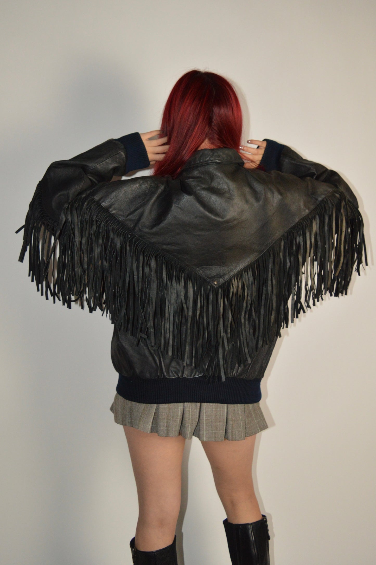 Vintage Fox Run Fringed Leather Jacket