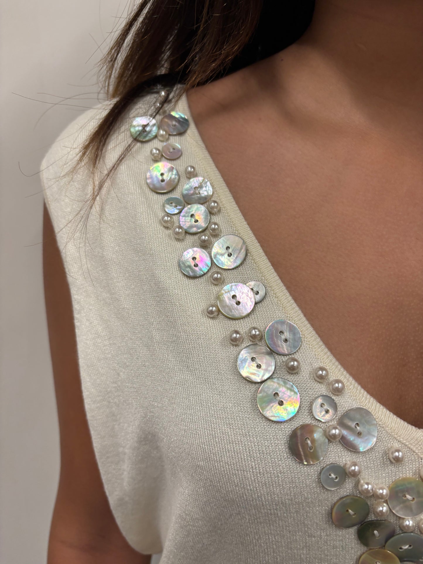 White Tank W/ Button Details