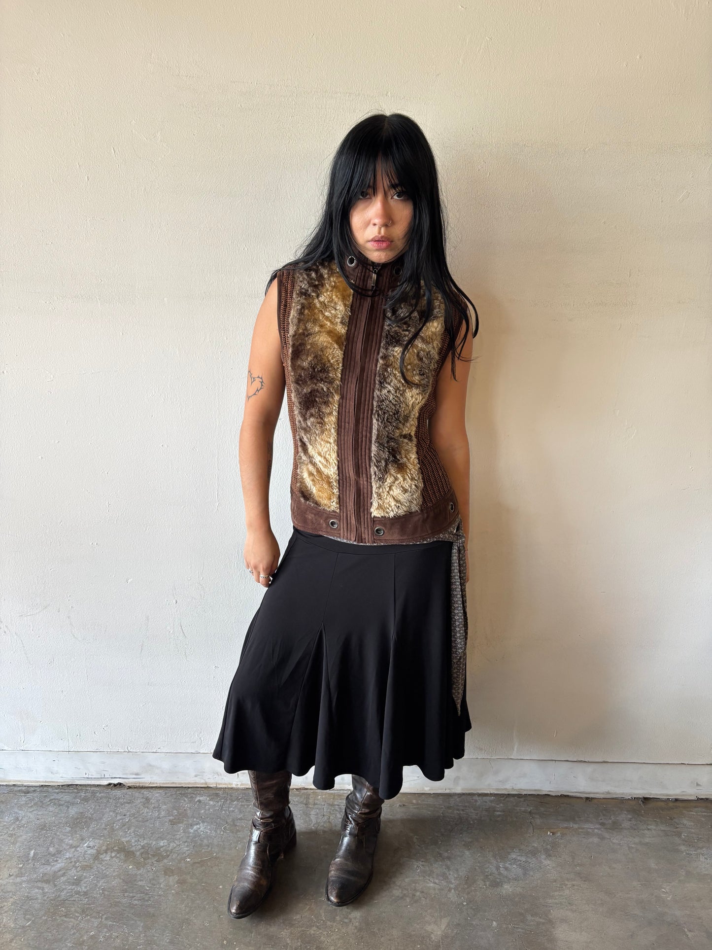 Vintage Brown Fur Vest