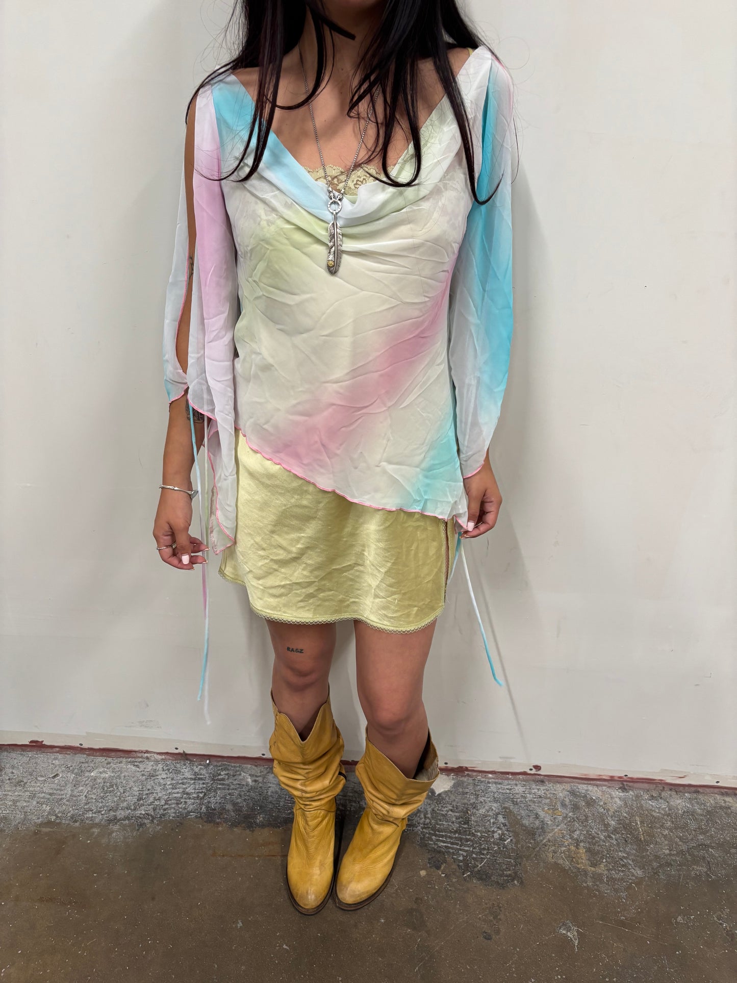 Agaci Rainbow Sheer Top