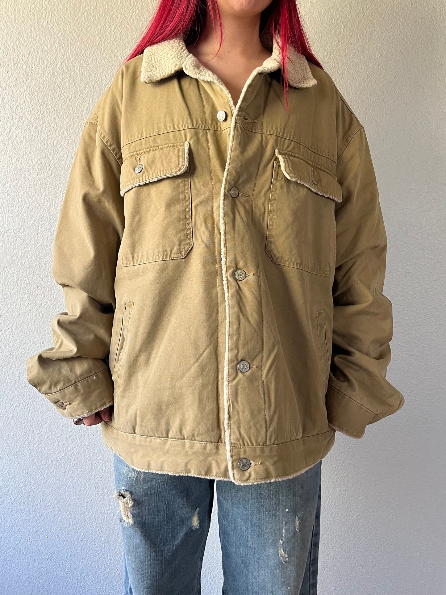 Vintage GAP Sherpa Brown Denim Jacket