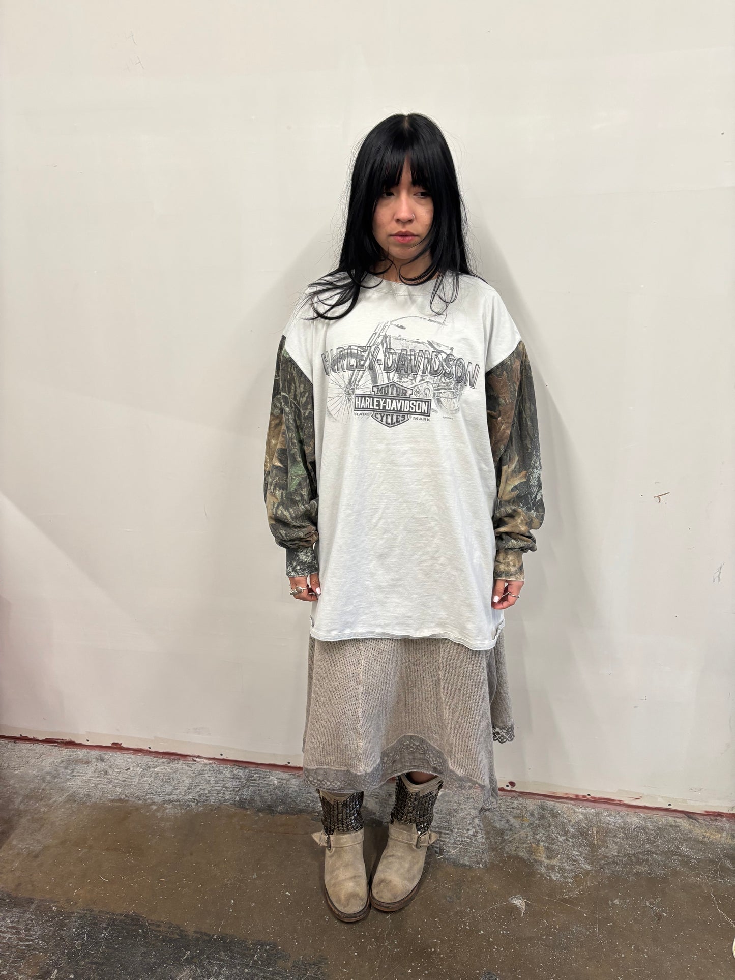 Reworked Harley Davidson Camo Shirt