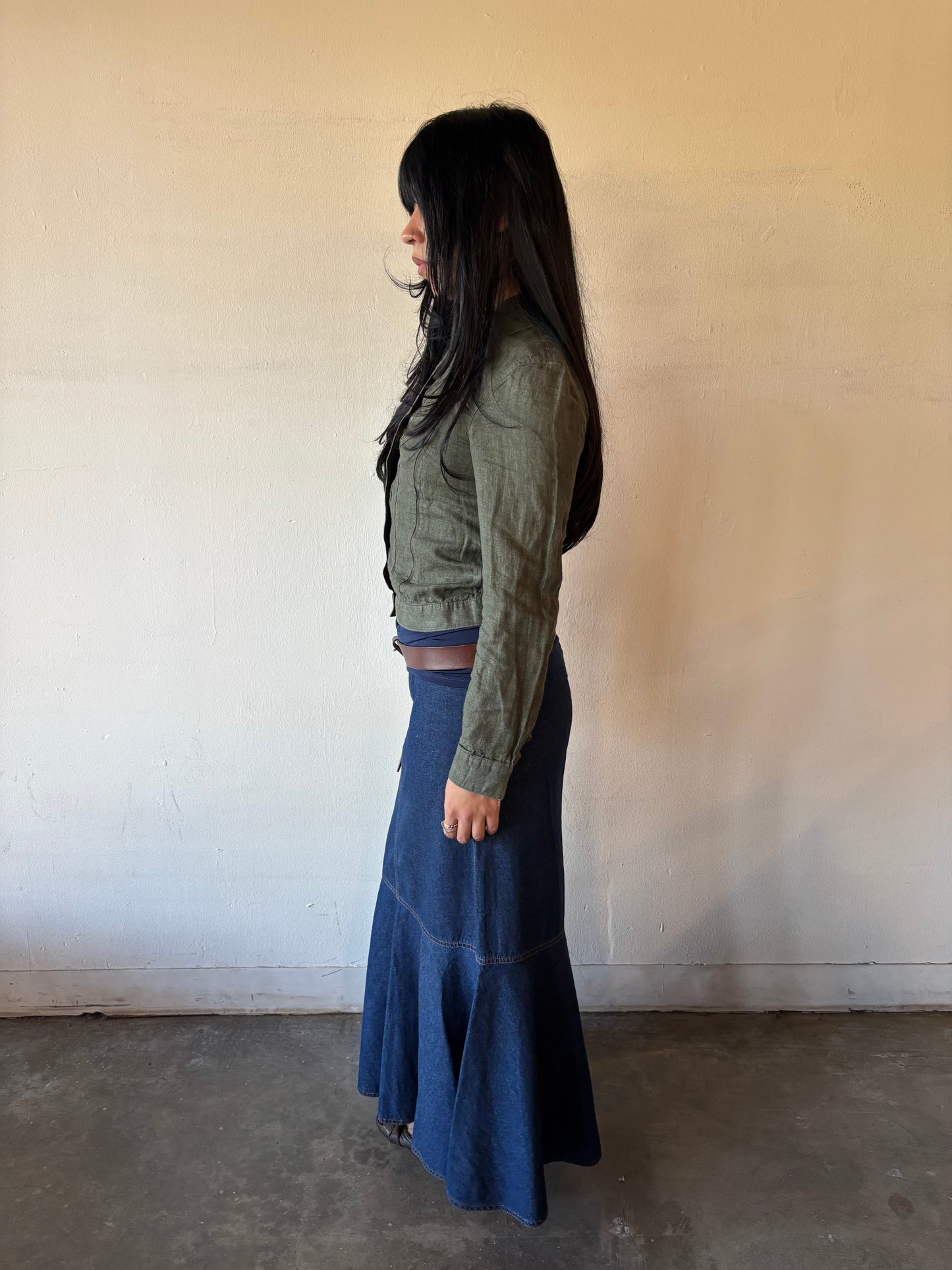 Vintage Denim Maxi Skirt
