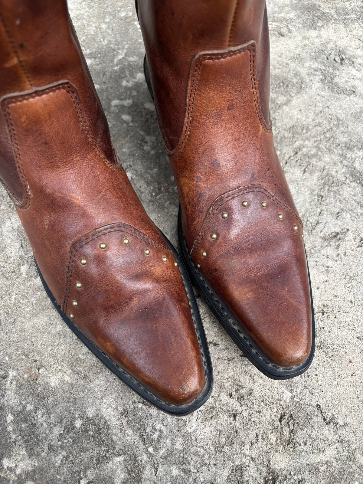 Vintage Harley Davidson Studded Pointed Boots