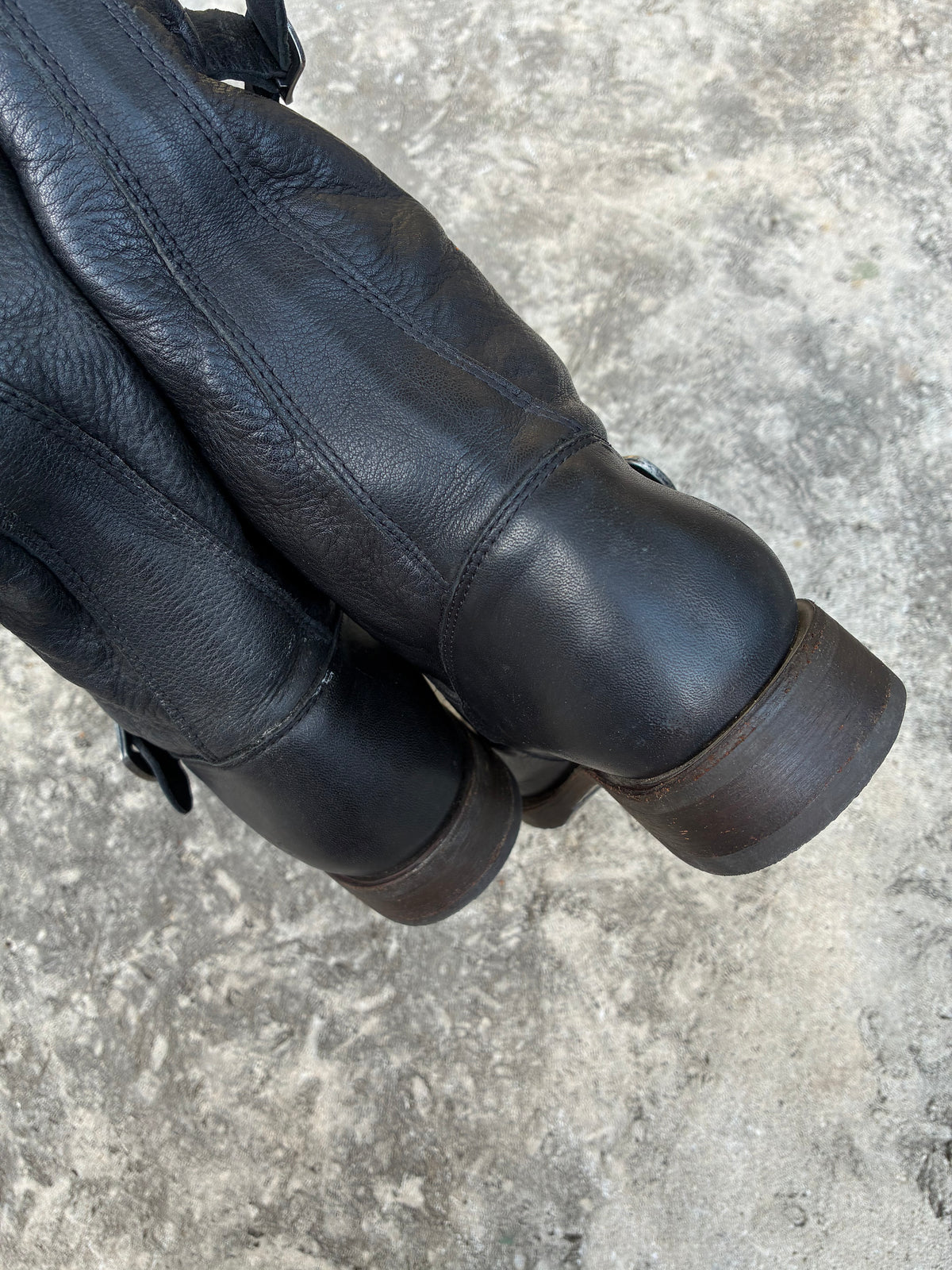 Vintage FRYE Black Leather Harness Boots