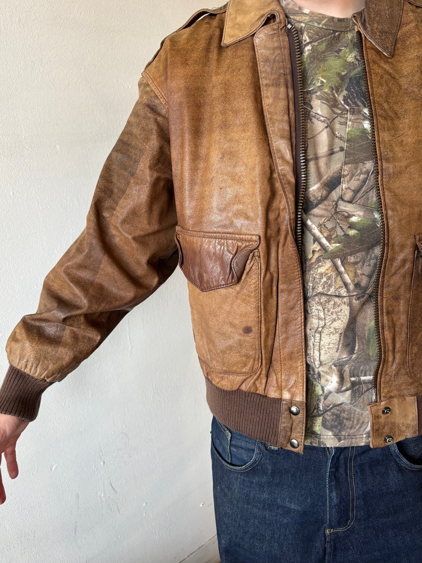 Vintage Brown Leather Jacket