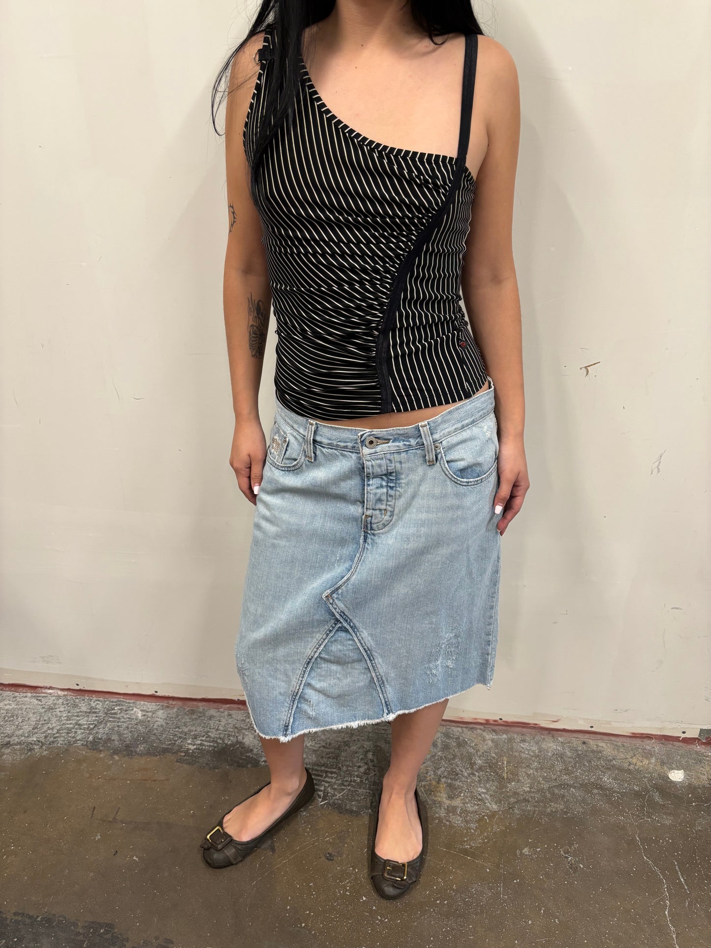 Reworked Polo Denim Skirt