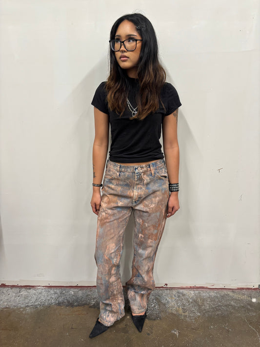 Vintage Wrangler Hand Painted Rusty Jeans