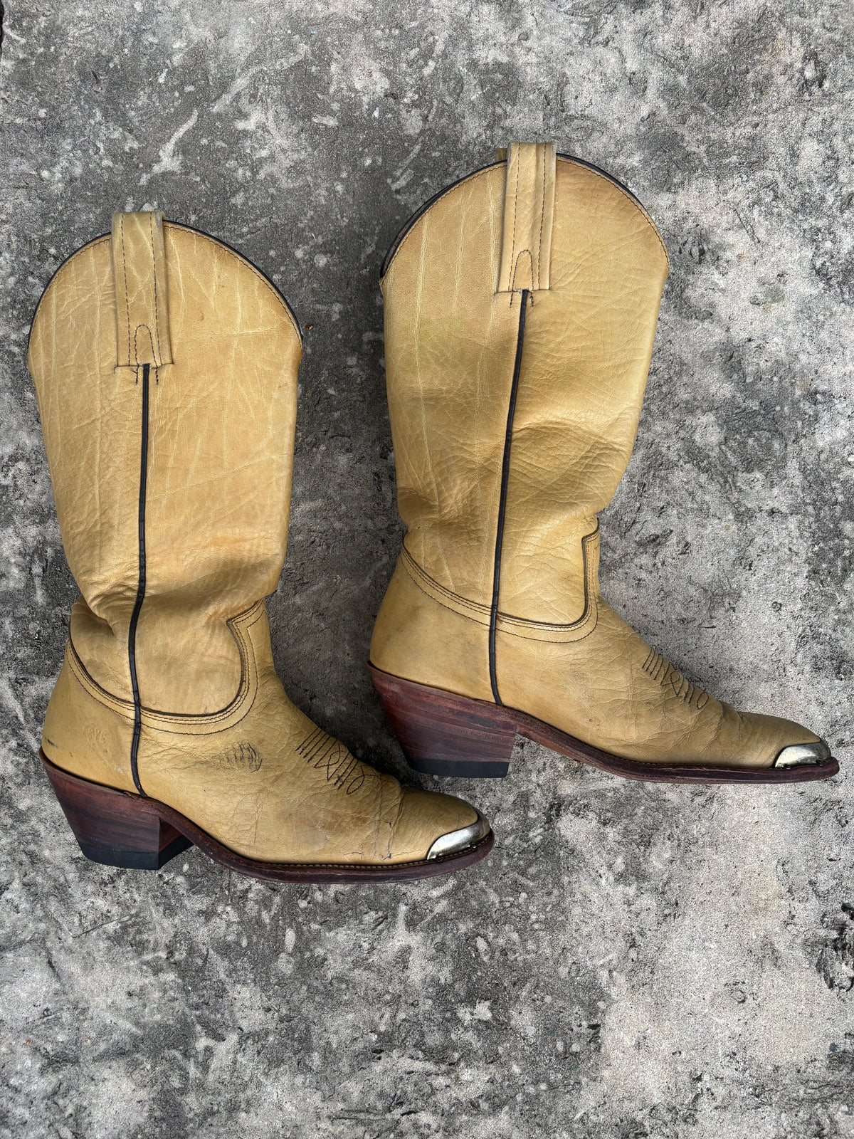 Vintage Yellow FRYE Cowboy Boots