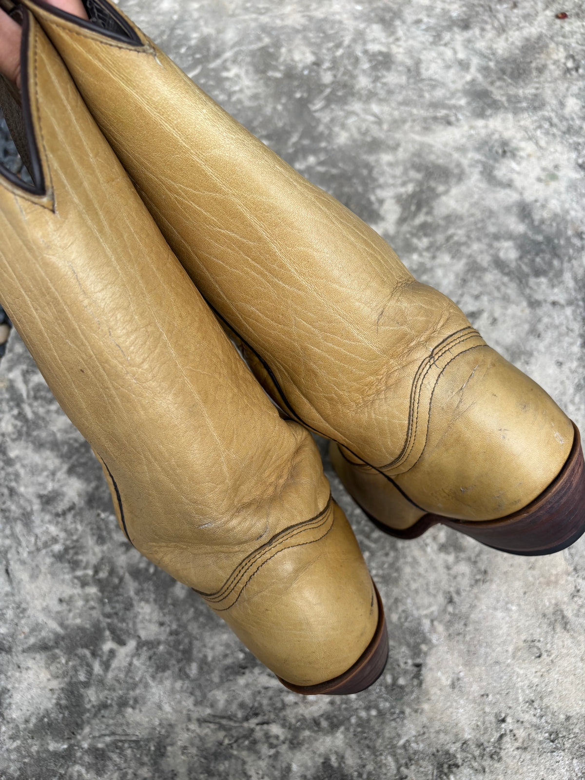 Vintage Yellow FRYE Cowboy Boots