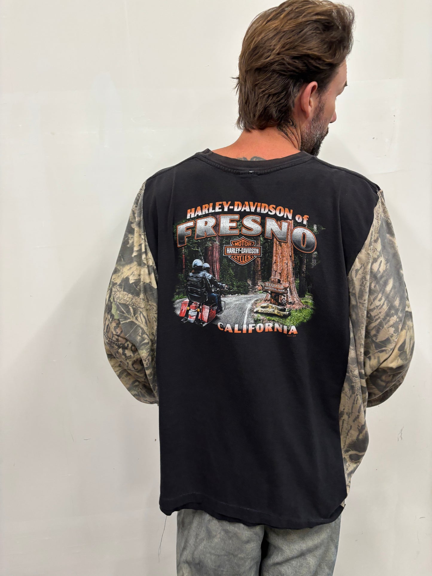 Reworked Harley Davidson Camo Shirt