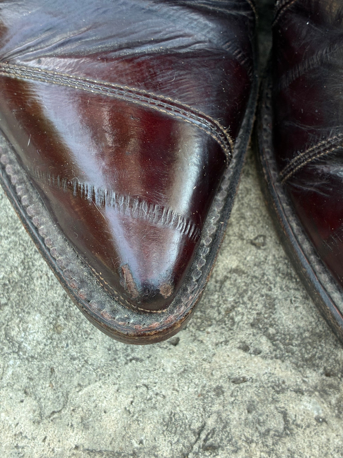 Vintage 1990s Cuadra Eel Brown Leather Cowboy Boots