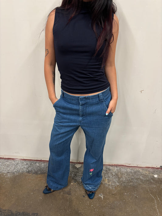 Vintage Bell Bottom Blue Jeans