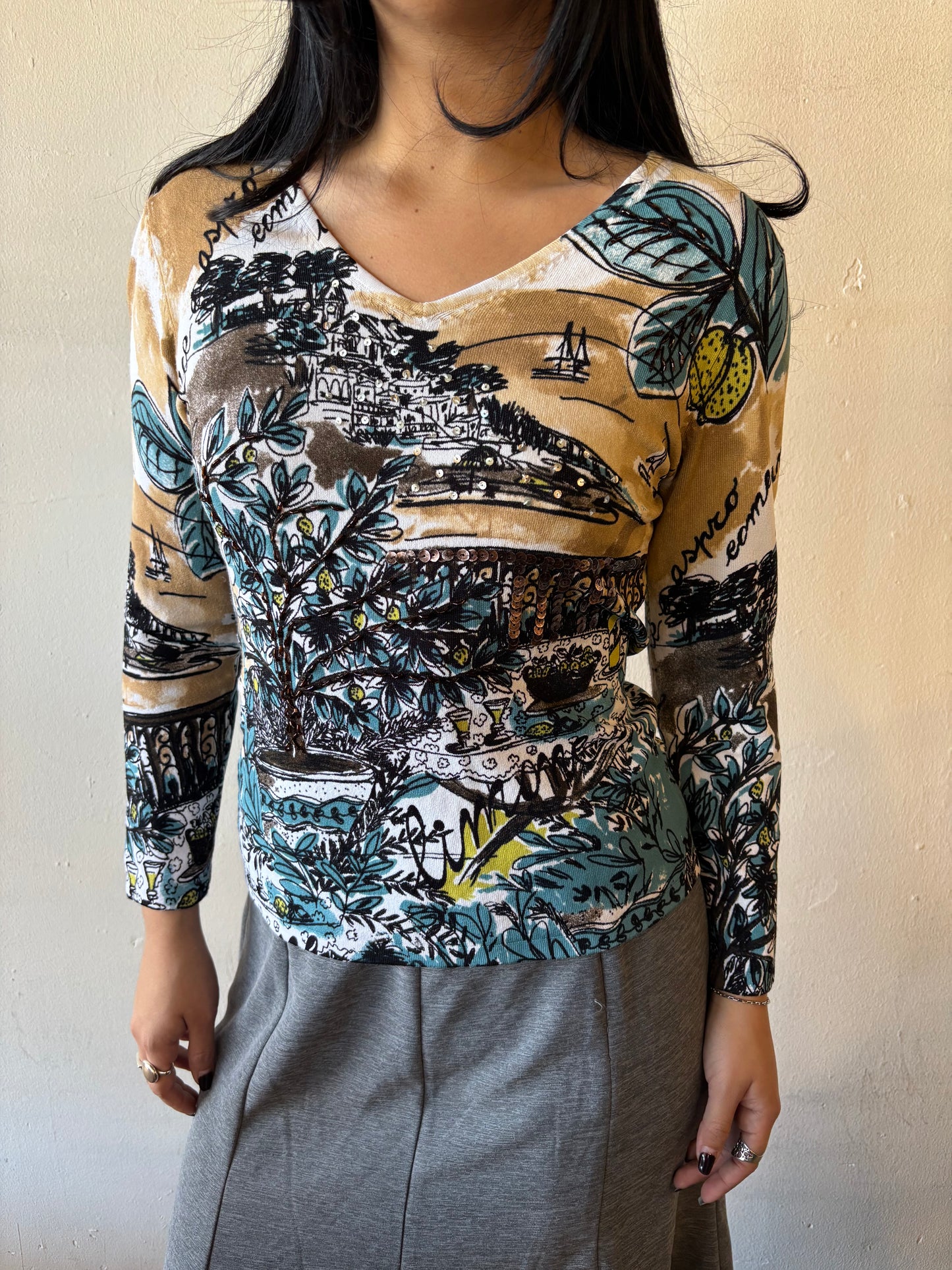 Vintage Unique Print Top