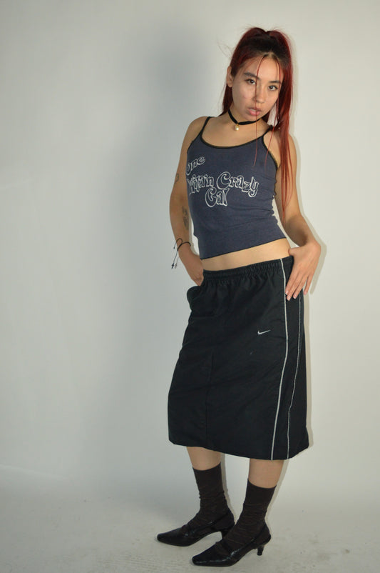 Reconstructed Nike Windbreaker MIDI Skirt