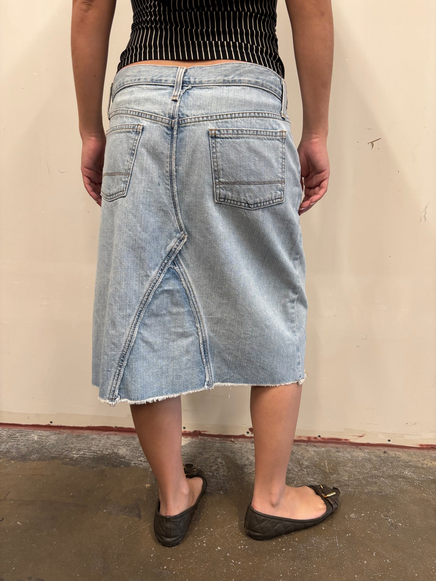 Reworked Polo Denim Skirt