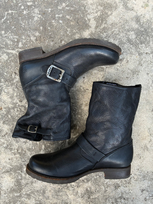 Vintage FRYE Black Leather Harness Boots