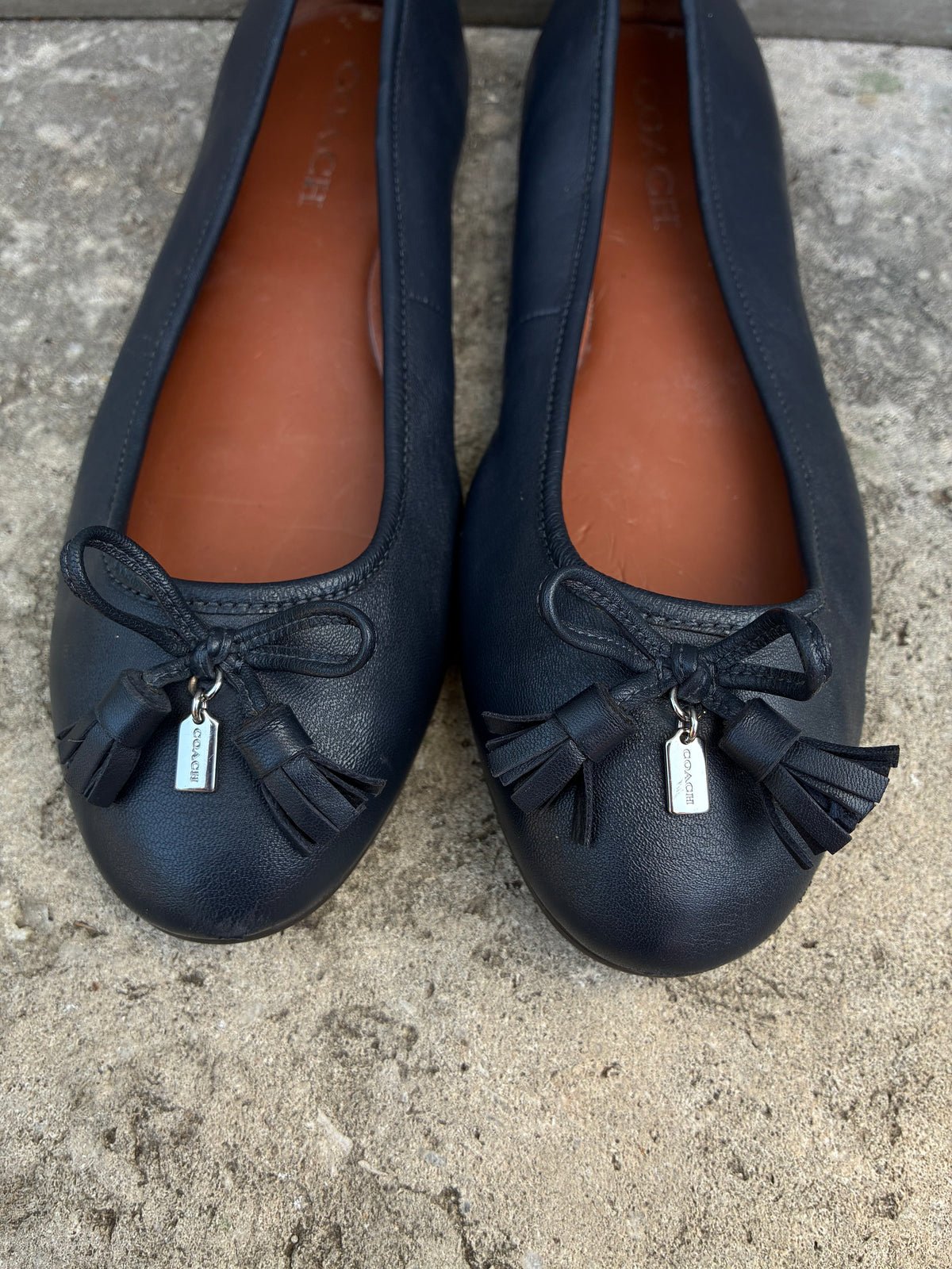 COACH Navy Blue Ballet Flats