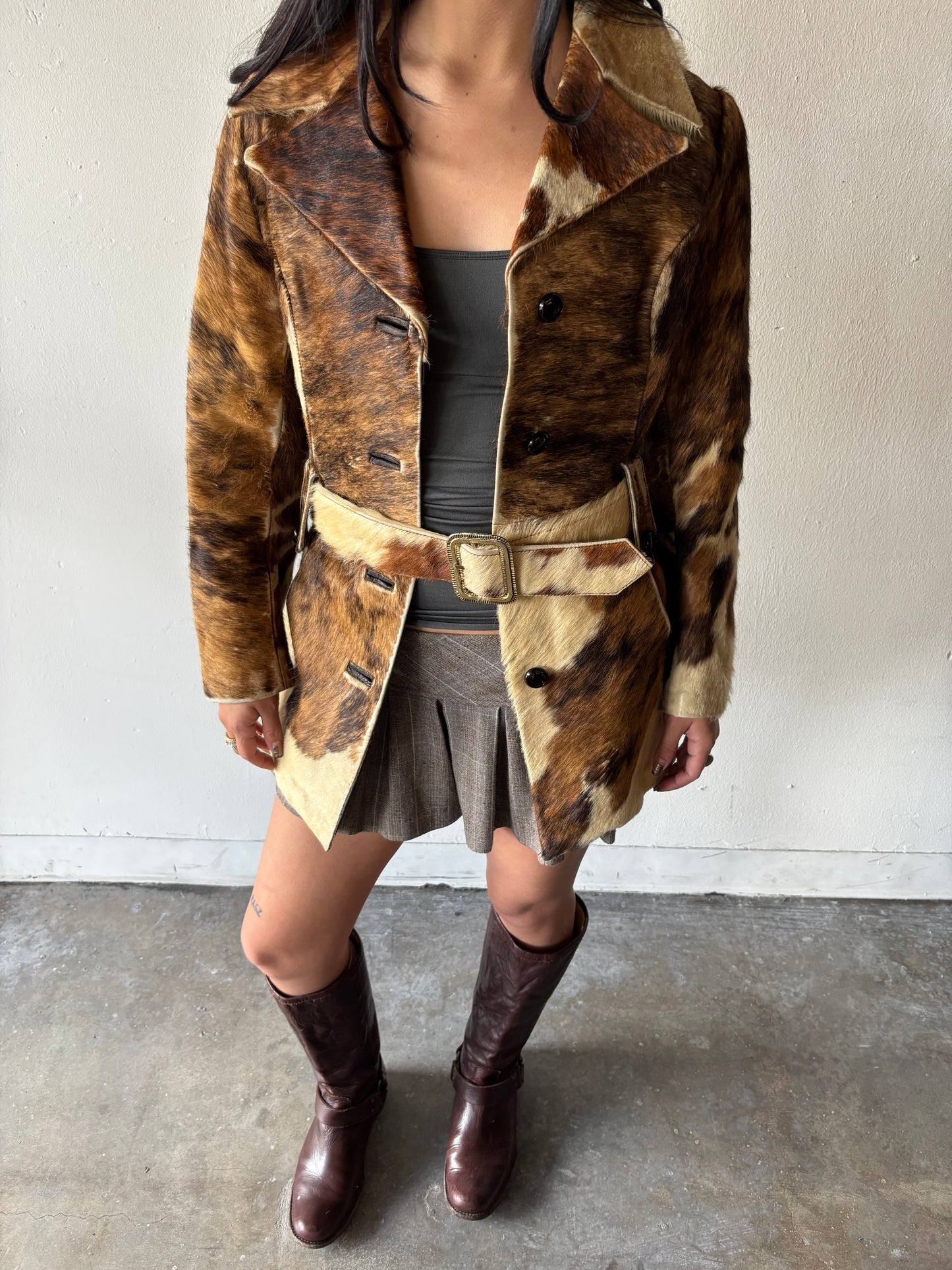 Vintage Cow Fur Coat