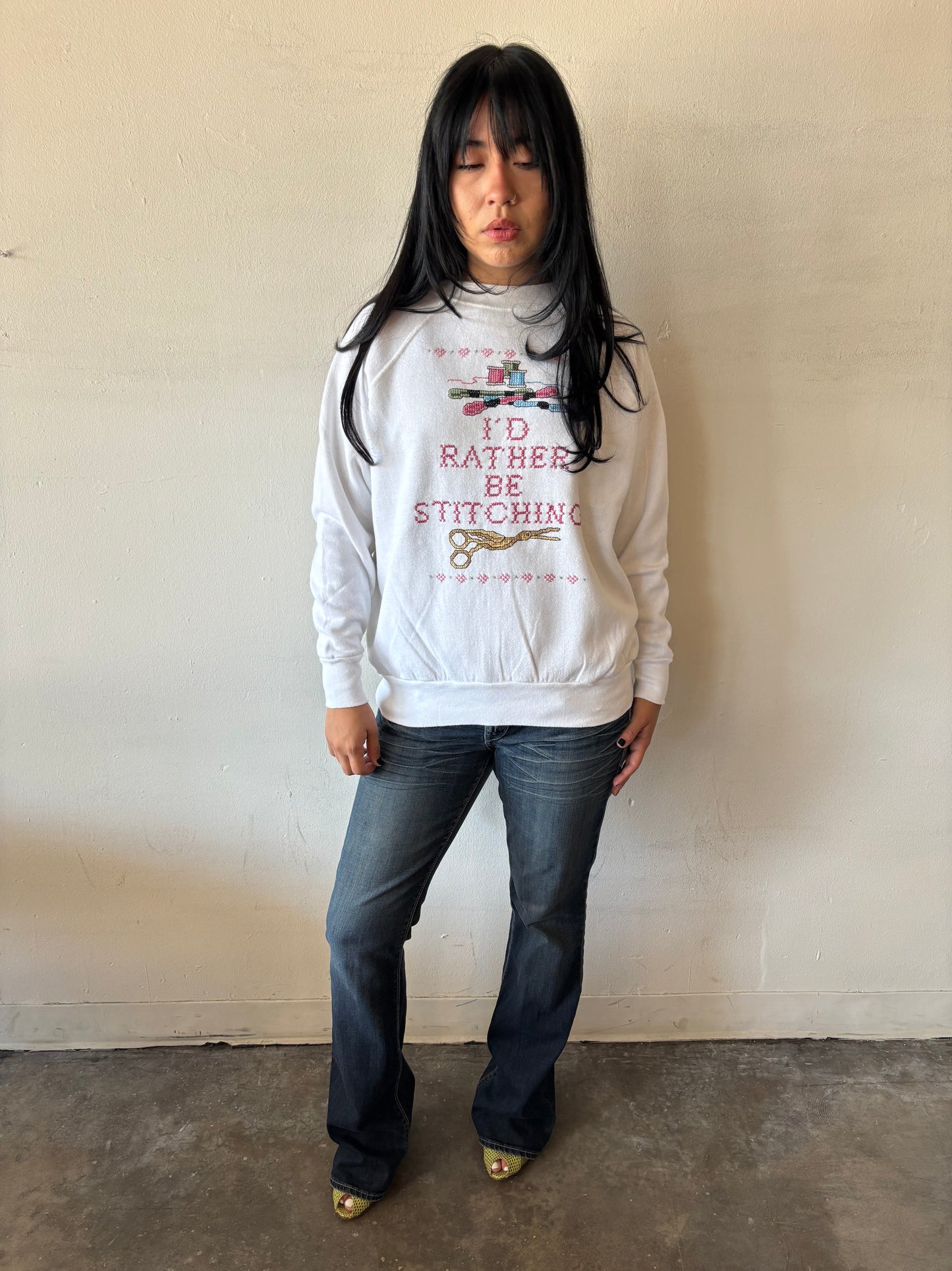Vintage I’d Rather Be Stitching Crewneck