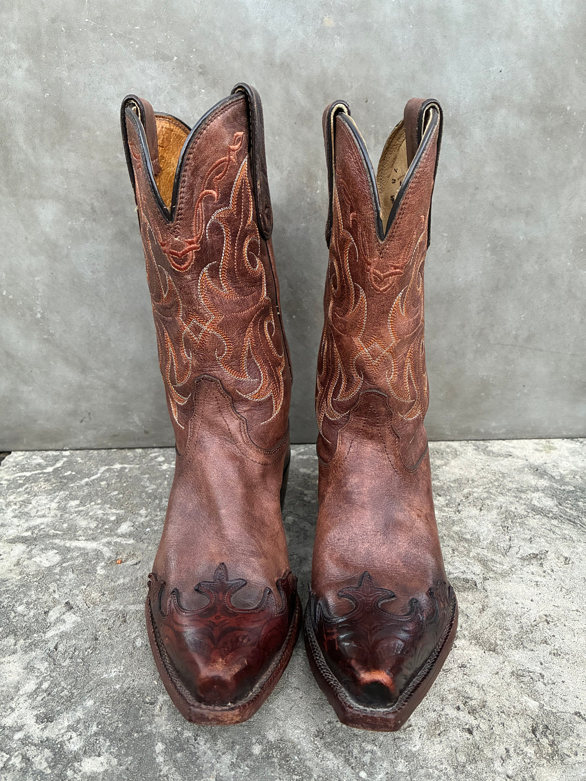 Vintage Brown Tony Lama Leather Cowboy Boots