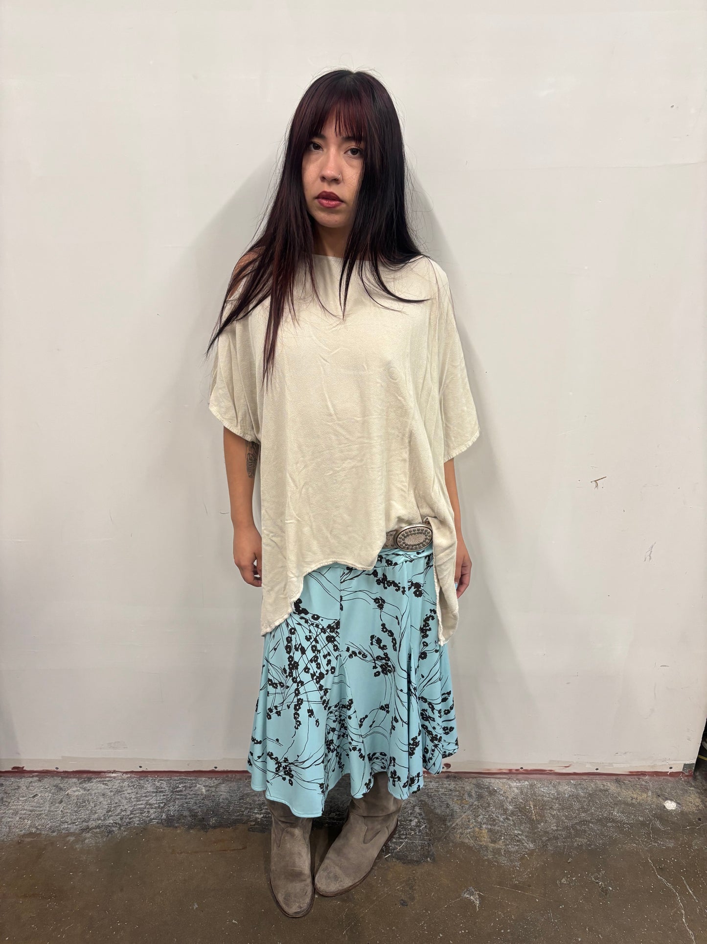Beige Flowy Top