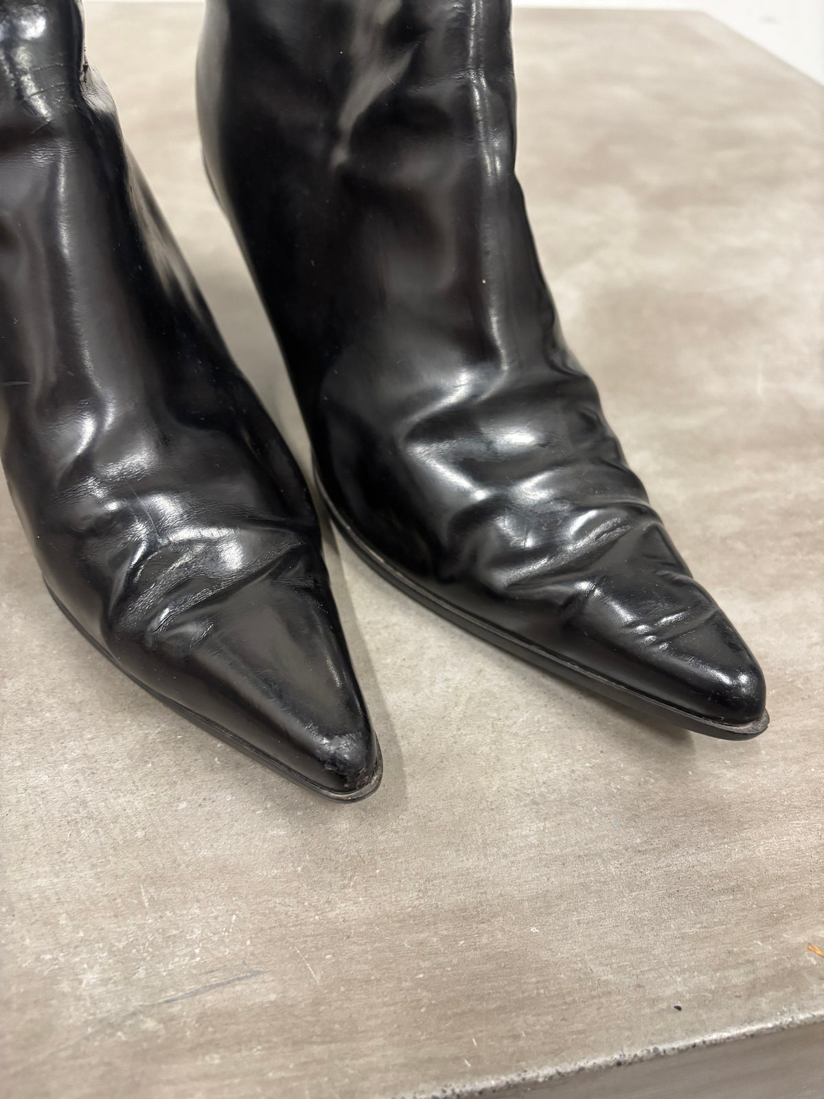 Vintage PRADA Black Heeled Ankle Boots
