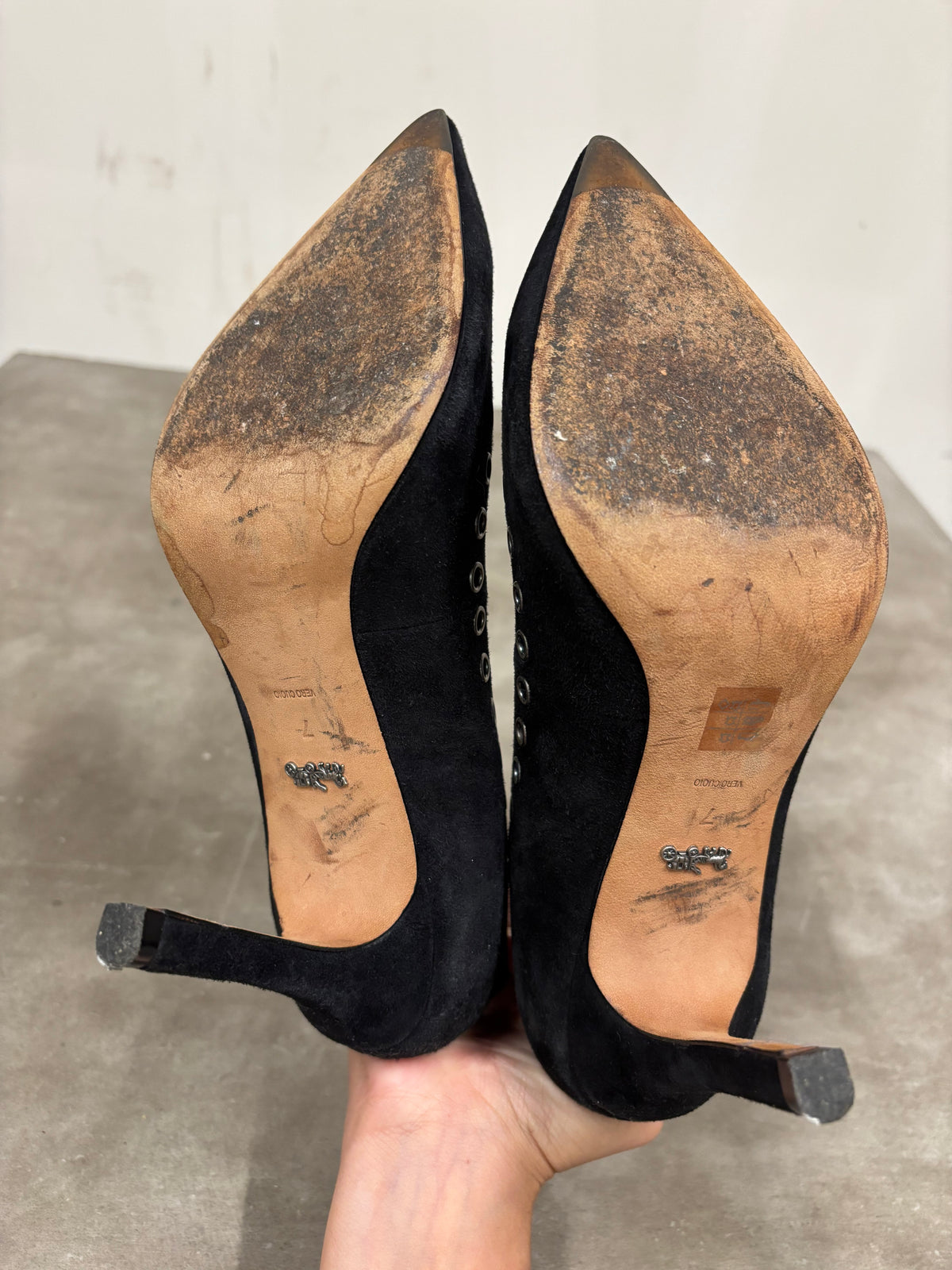 Coach Rivet Black Heels