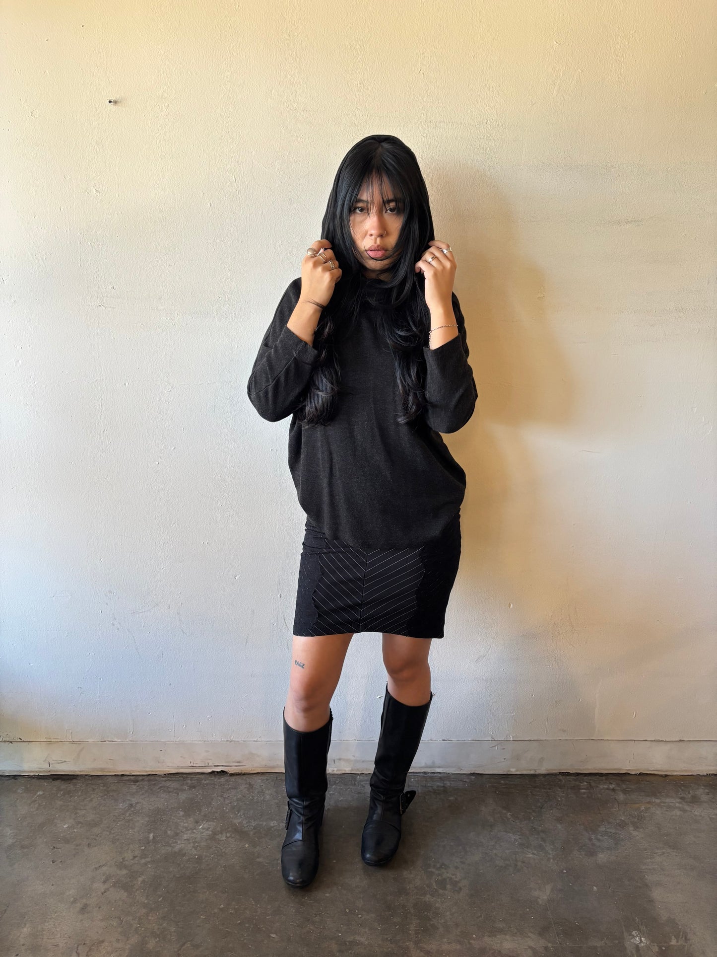 Vintage Laced Striped Pencil Skirt