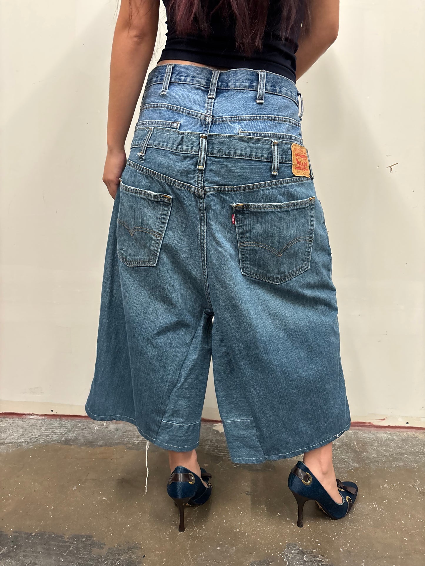 Reworked Double Denim Jorts