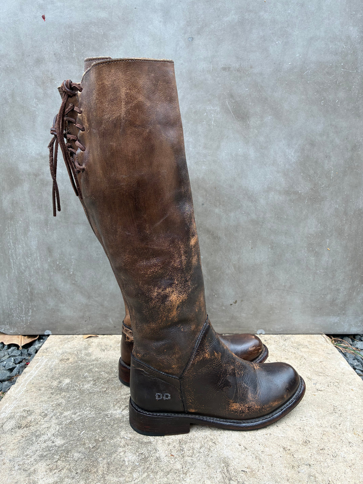 Bed Stu Distressed Knee High Boots
