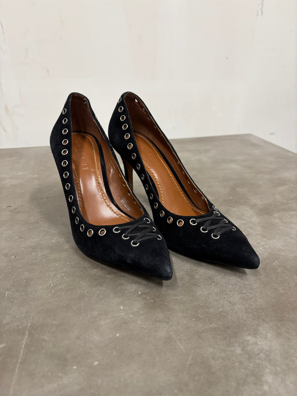 Coach Rivet Black Heels