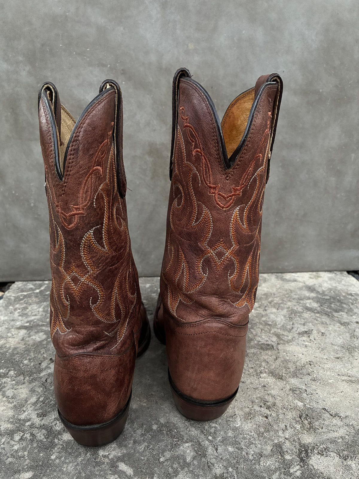 Vintage Brown Tony Lama Leather Cowboy Boots