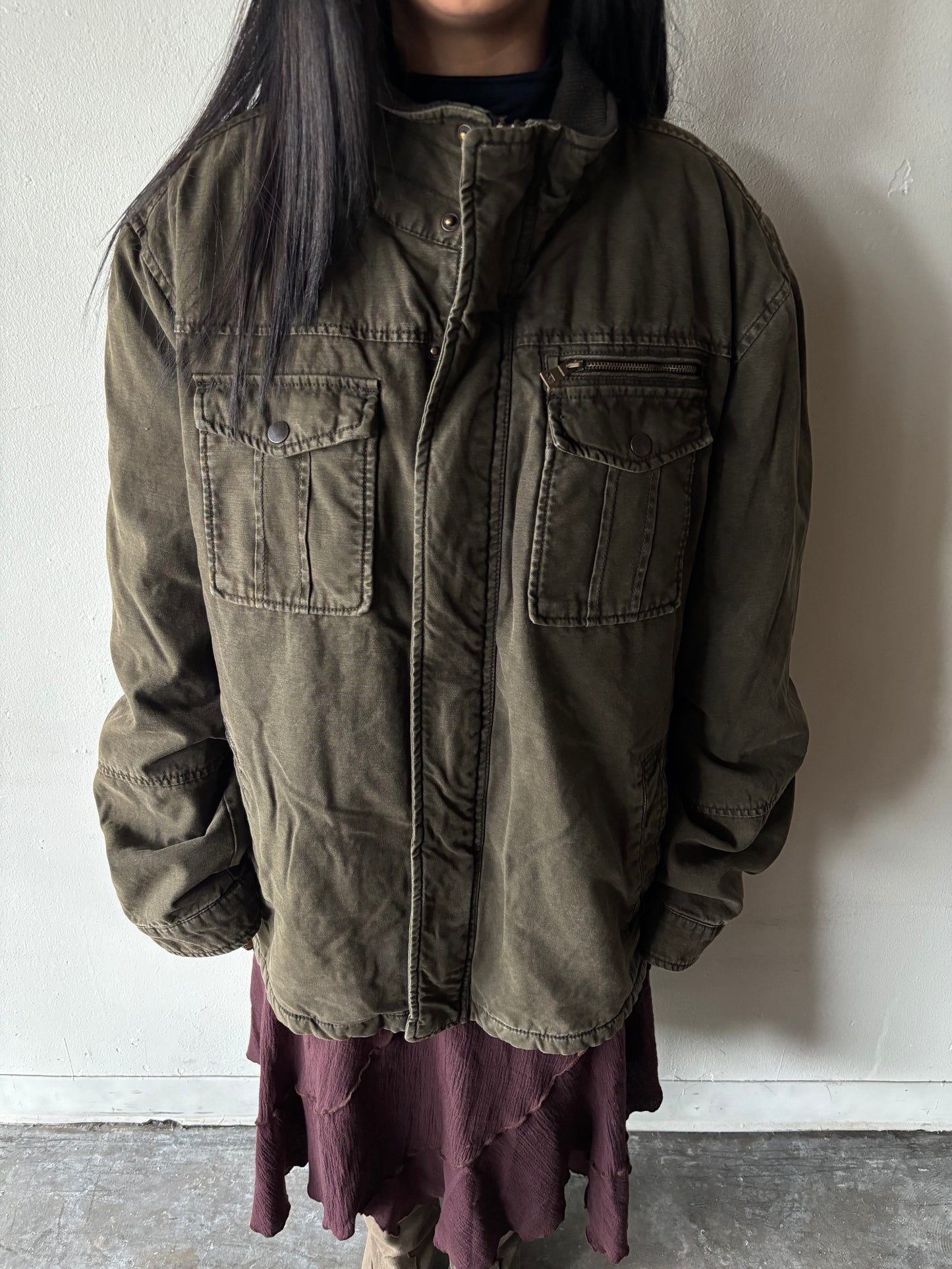 Vintage Green Bass Sherpa Jacket