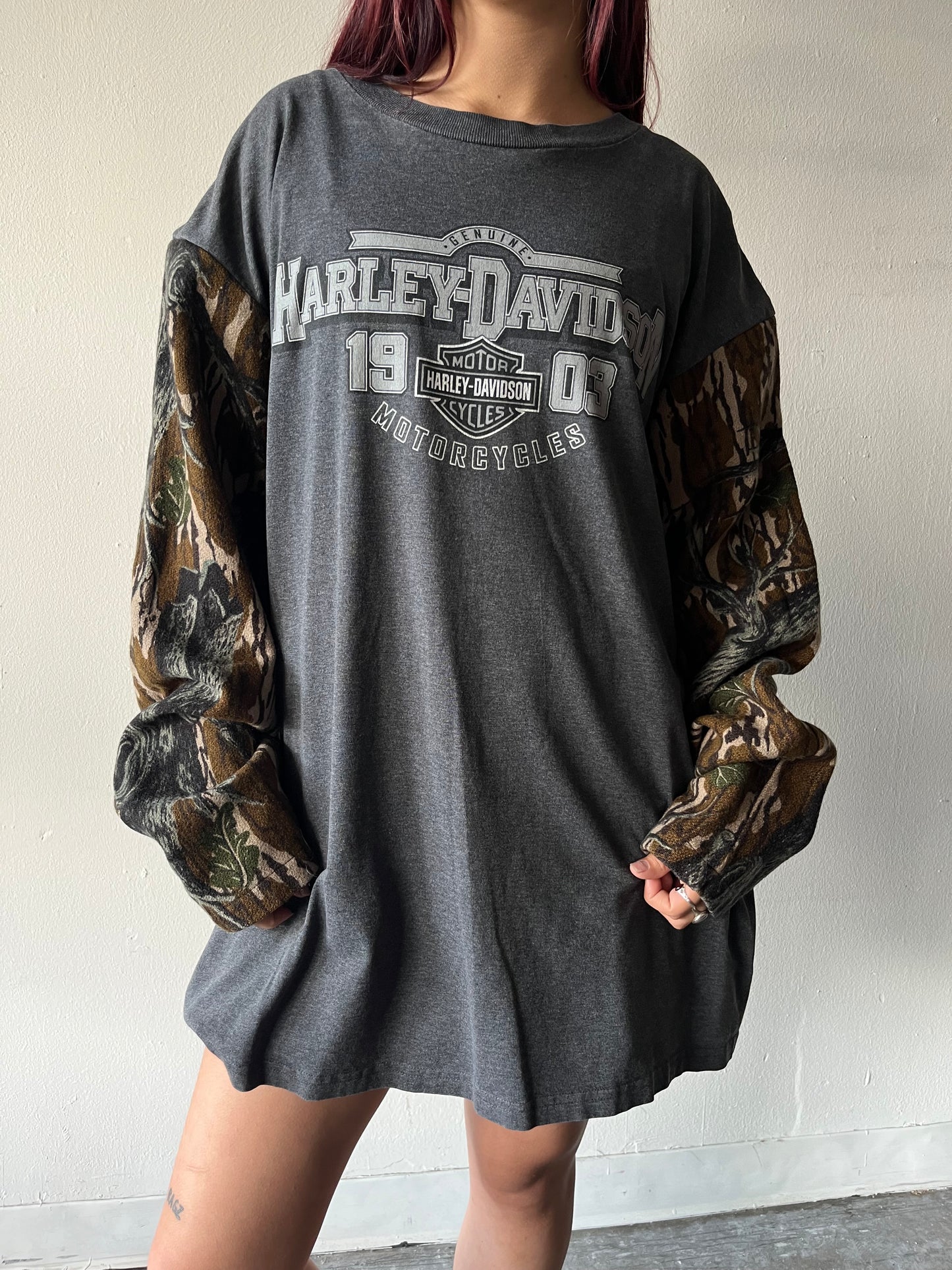 Vintage Harley Davidson Camo Houston Shirt