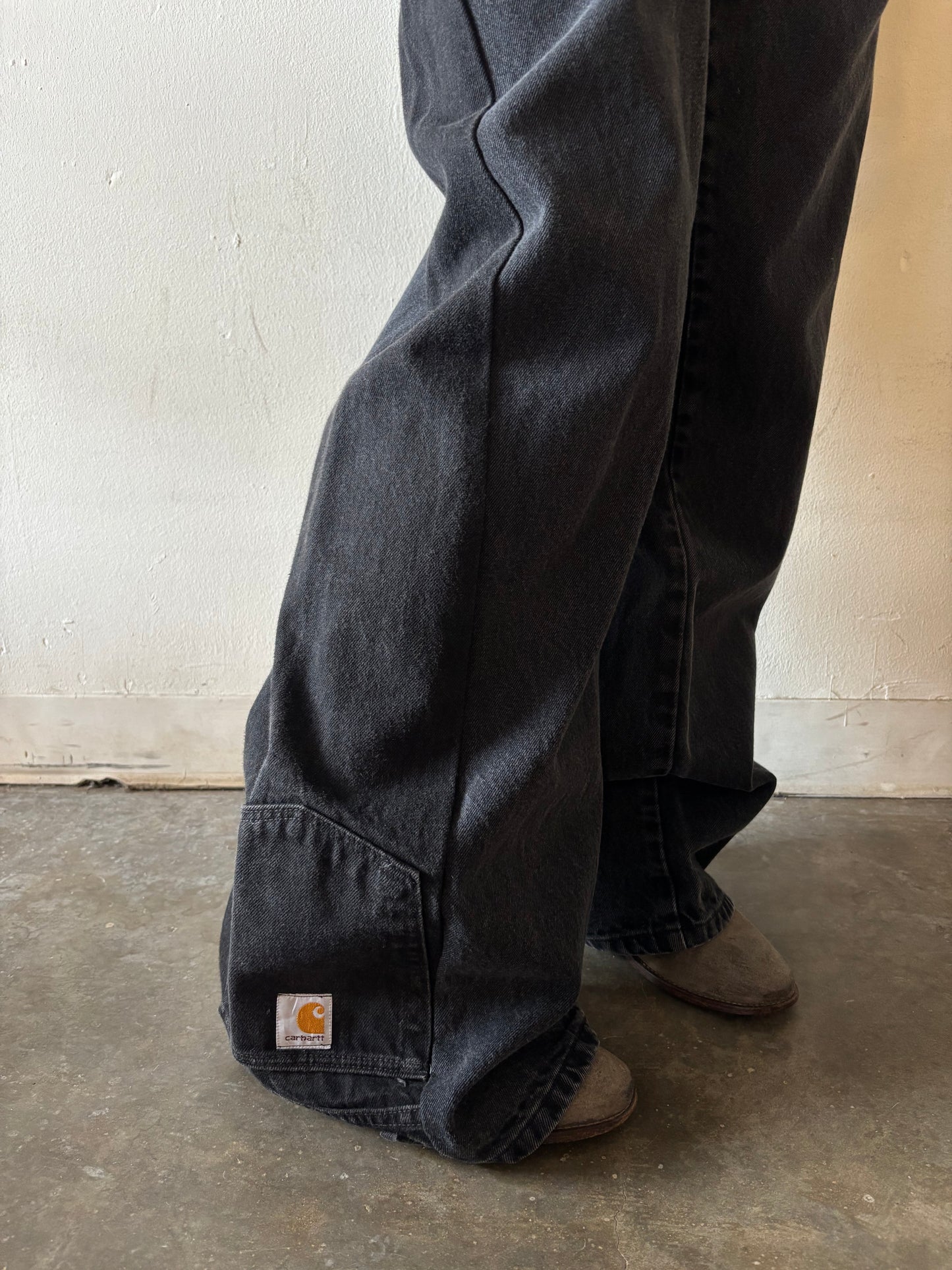 Reworked Black Split Jeans