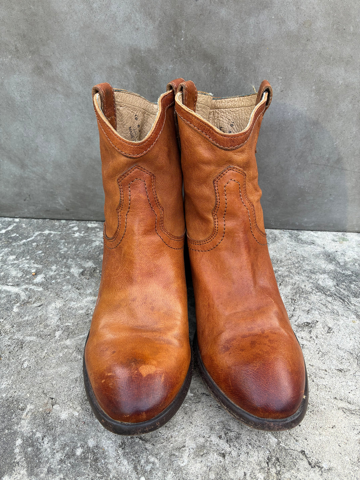 Vintage Brown Frye Billy Short Leather Boots