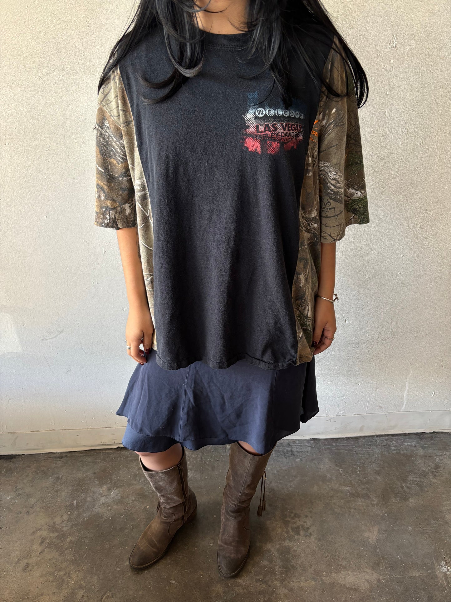 Reworked Harley Davidson Camo Shirt