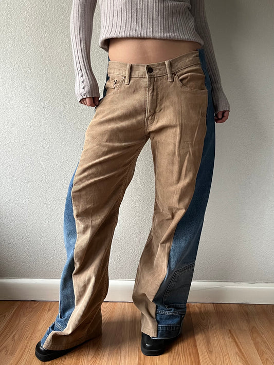 Reconstructed Levi’s Corduroy Denim Wide Jeans