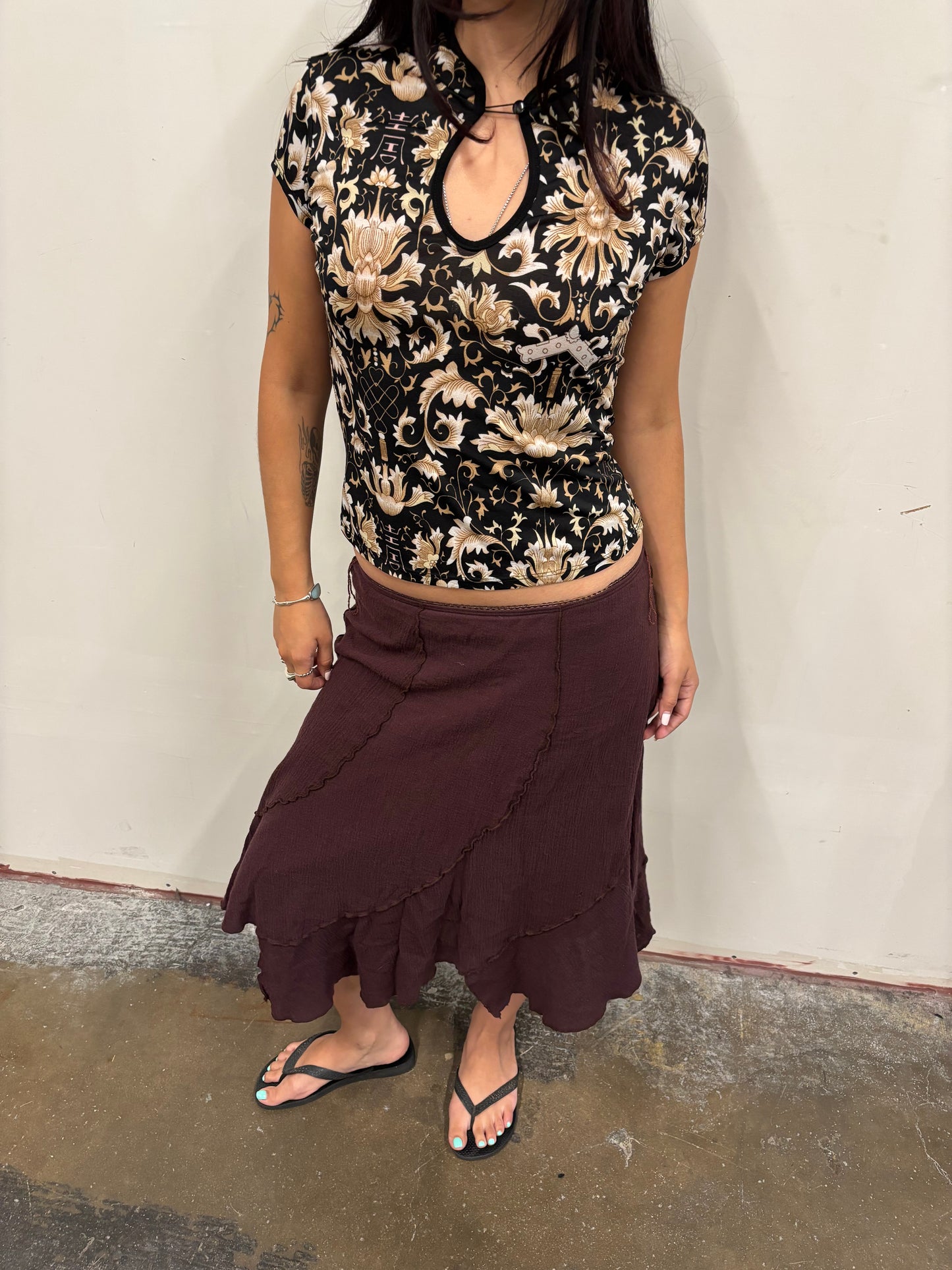 Rave Black Floral Top