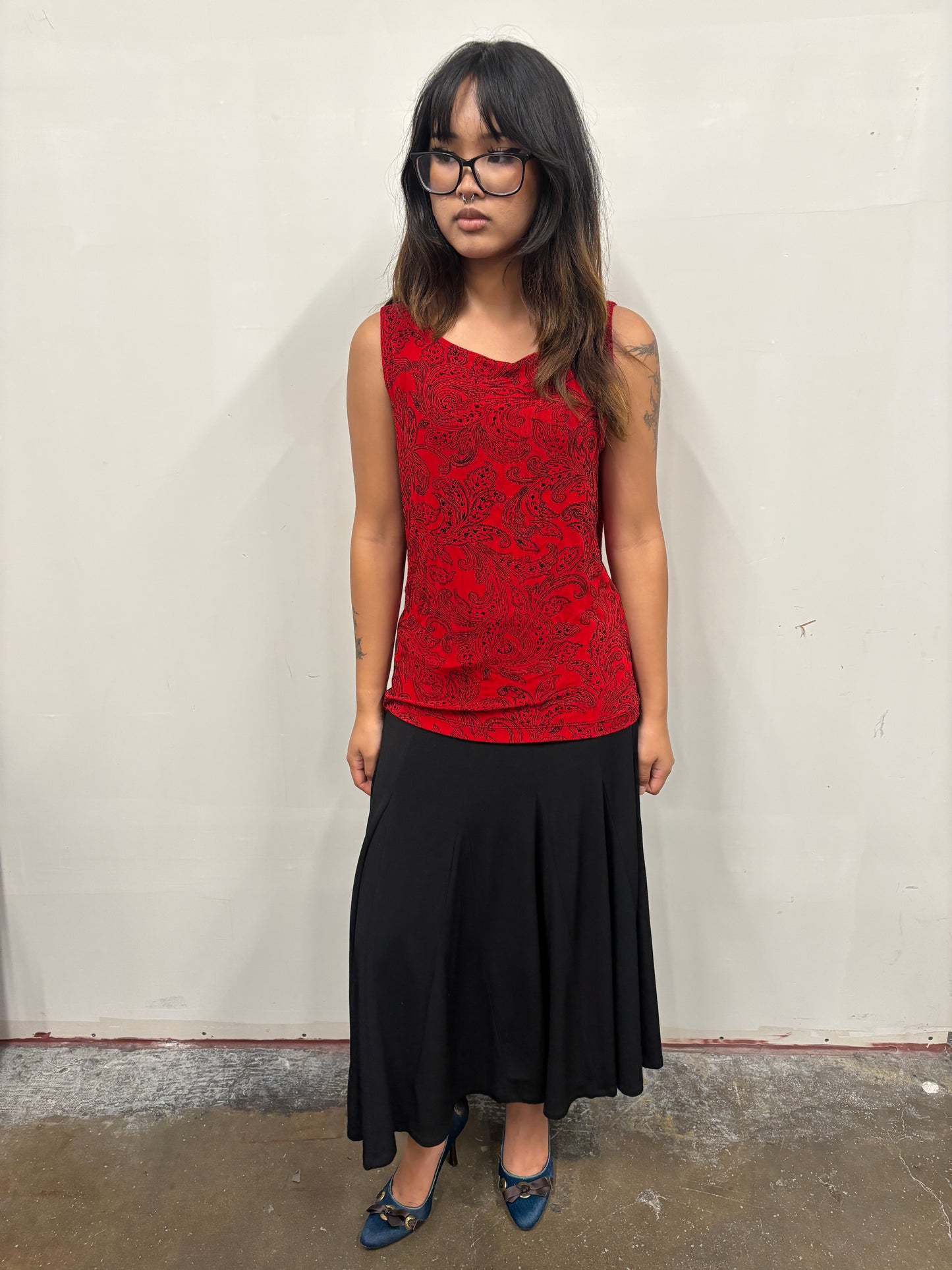 Chico’s Red Paisley Top