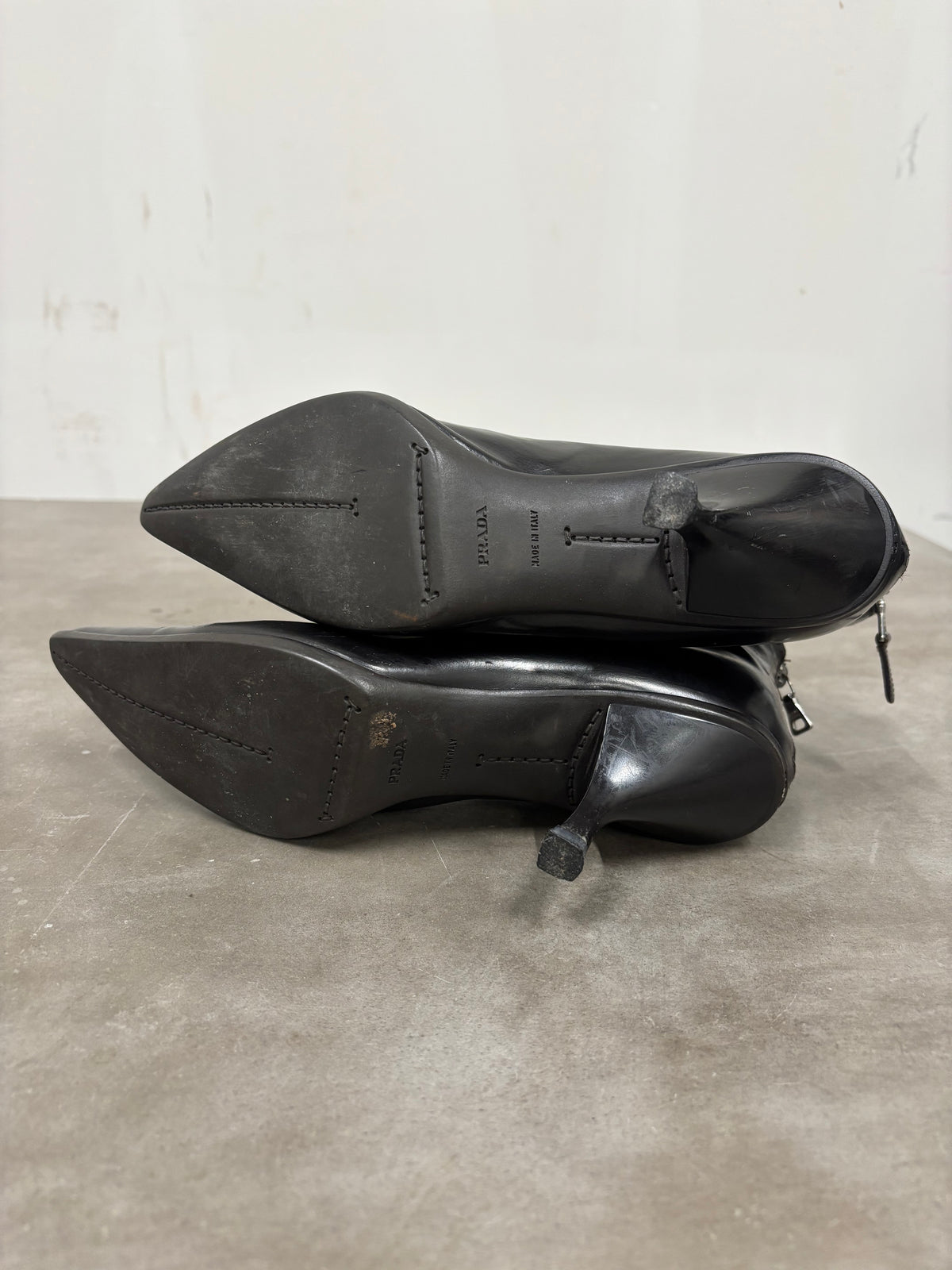 Vintage PRADA Black Heeled Ankle Boots