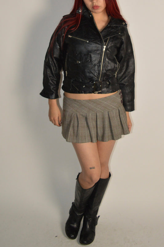 Vintage Cropped Leather Jacket