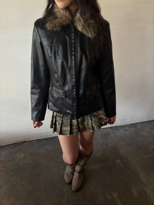 Vintage Lee Leather Fur Jacket