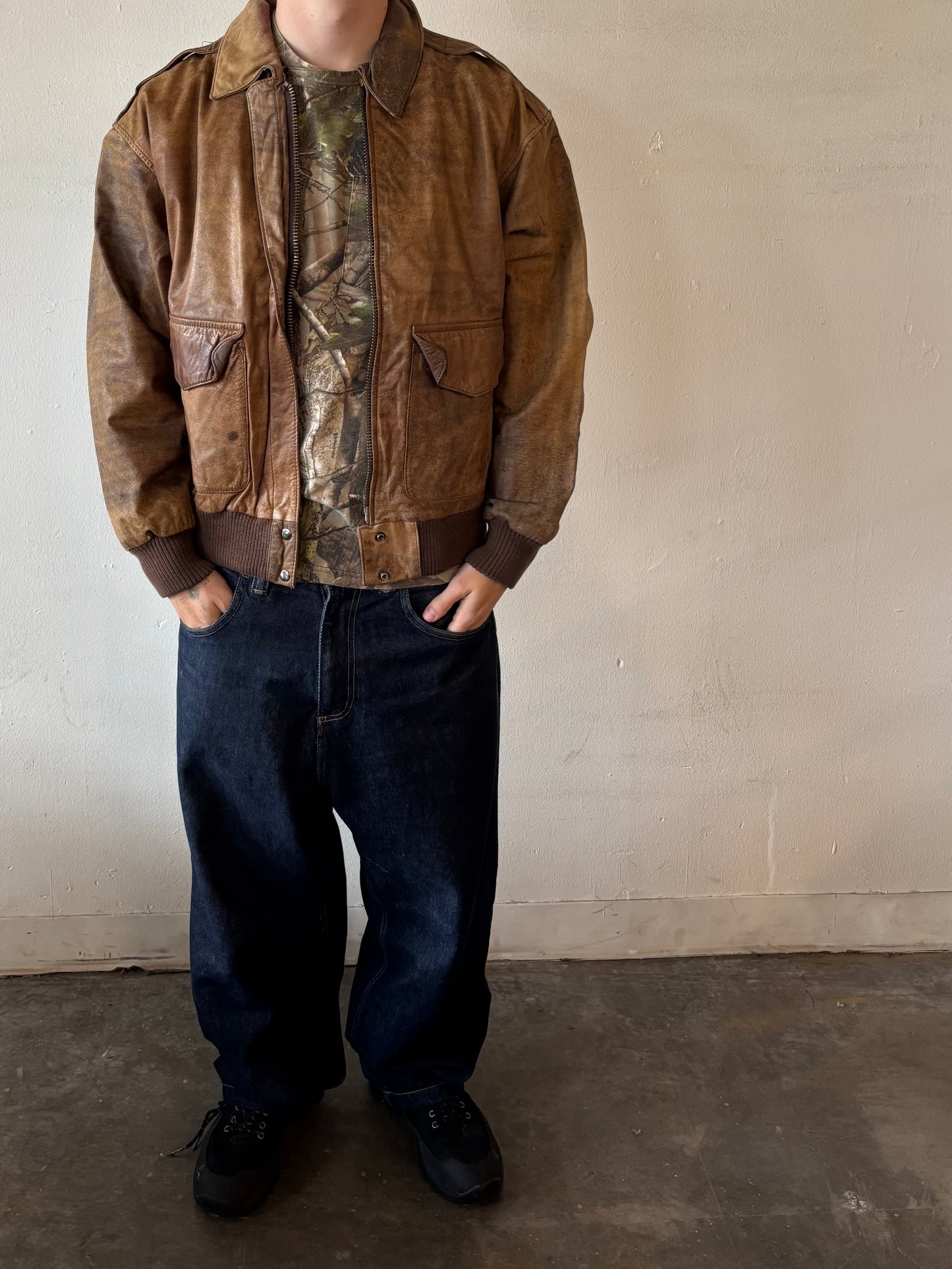 Vintage Brown Leather Jacket