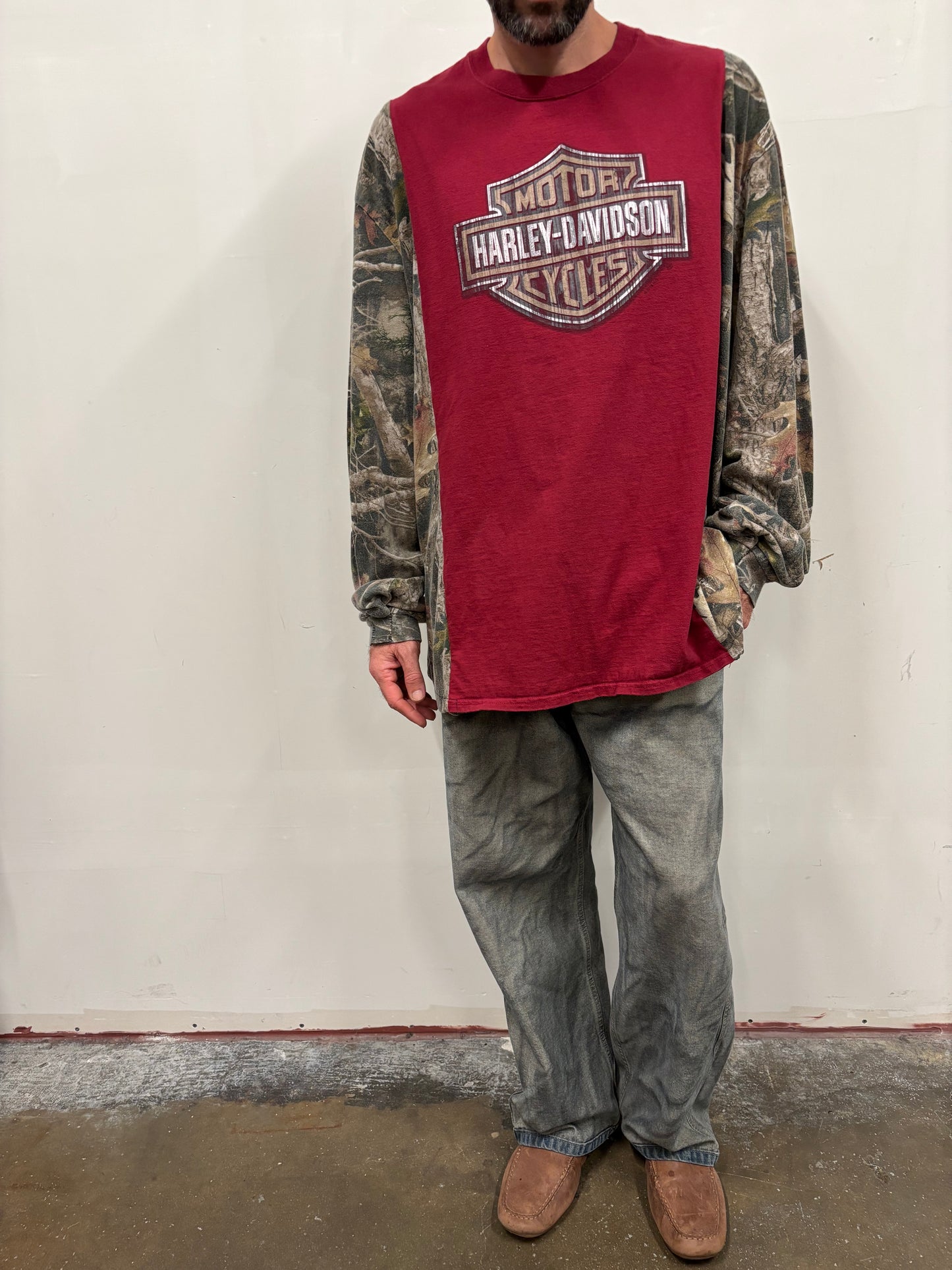 Reworked Harley Davidson Camo Shirt