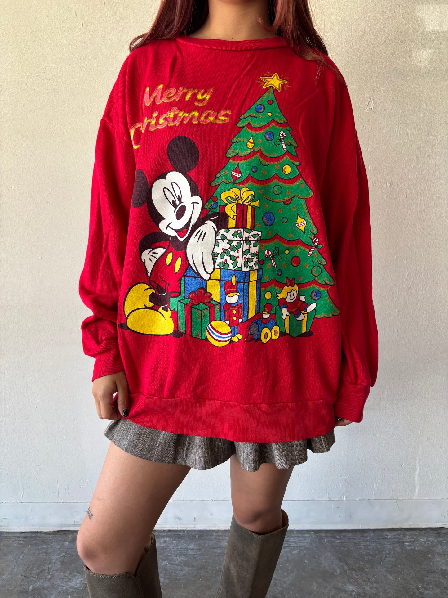 Vintage Mickey Mouse Merry Christmas Crewneck